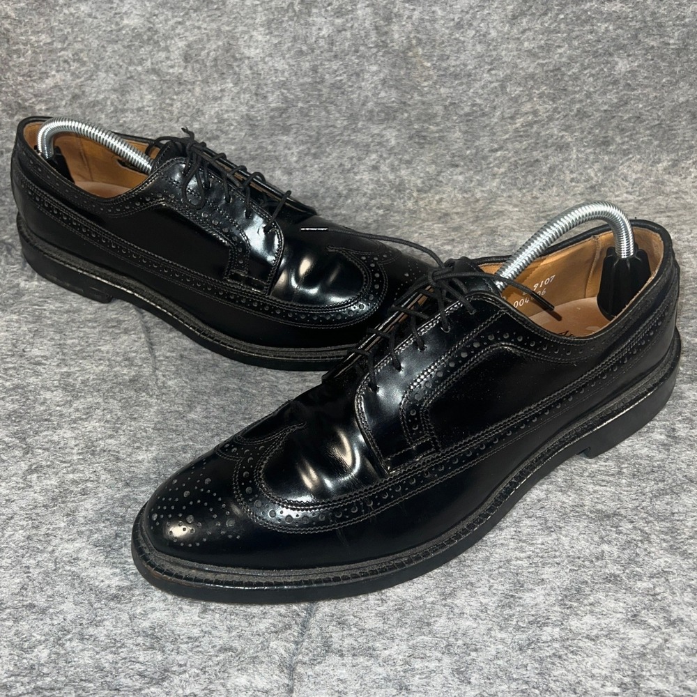 Allen Edmonds MacNeil Black Leather Longwing Wingtip Dress Shoes 9107 Mens 10 D